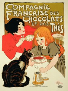 Affiche publicitaire pour la Compagnie française de chocolat et de thé